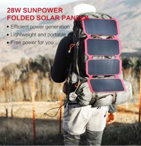 China 28W ETFE Flexible Solar Panels Waterproof 12V/15V Solar Energy Storage System For Camping factory