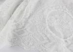 African French White Embroidered Lace Fabric Bridal Mesh Fabric For Party