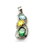 Fashion Sterling Silver Jewelry Mix Cubic Zircon Three Stones Pendant(PSJ0388)