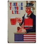 20*30cm Cafe Club Decor European And American Retro Metal Paintings, Hanging