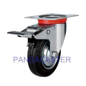 China Top Plate Swivel Industrial Caster Wheels 4 inch Black Rubber Caster Wheel factory