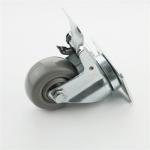 Iron Brake PVC Caster Wheels 130KG M12 Threaded Stem Caster Flat Steering