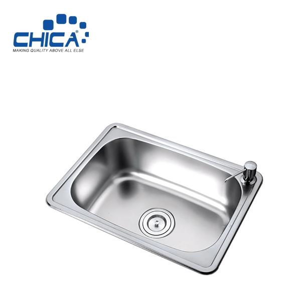 Hot Sale SUS304 Stainless Steel Kitchen Sink Single Bowl Kitchen Sink Press