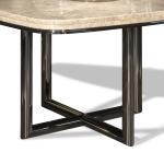 Home Artificial Marble Table Top Table Luxury Stainless Steel Cross Foot