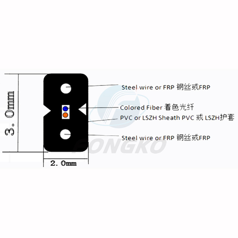 Lszh Single Core FTTH Indoor Fiber Optic Cable GJXH Communication Pigtail