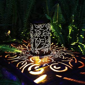 China Retro Metal 8.46 Inches 0.5w Outdoor Solar Tabletop Lanterns factory
