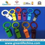 Customized Color Promotional Wrist Coil W/Plastic Whistle and Key Ring Gift
