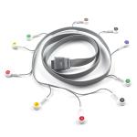 Grey 10 Lead ECG Holter Cable Compatible for Edan Biomedical Instrument IEC Snap