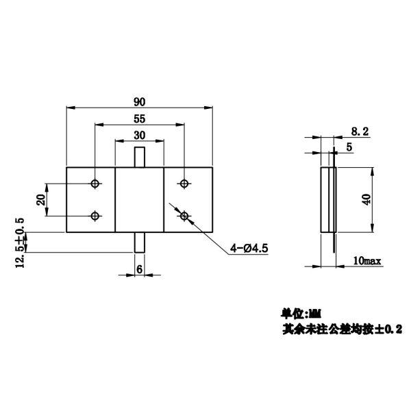 1000 Watt RF Power Resistor with DC to 0.5GHz Frequency Range and VSWR 1.2 for Flange Mount Applications