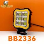 Square 80V Yellow White Flashing Red Warning Truck LED Headlight 4x4 Offroad