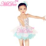 Two Tones Kids Dance Clothes Confetti Sequin Tiered Skirt For Stage Performance