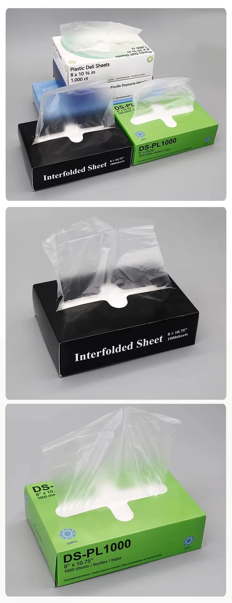Food Wrapping Sheet Light Plastic Deli Sheet with Dispenser Box Packaging