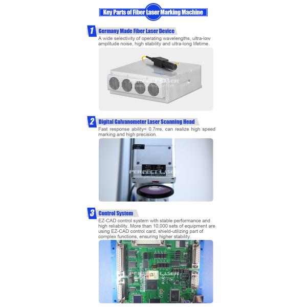 10W 30W 60W Fiber Laser Marker Machine 0.5mm Marking Depth For Plastic / Jewelry