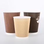 Disposable Recyclable Ripple Cups With Lids For Hot Drink Customer'S Logo