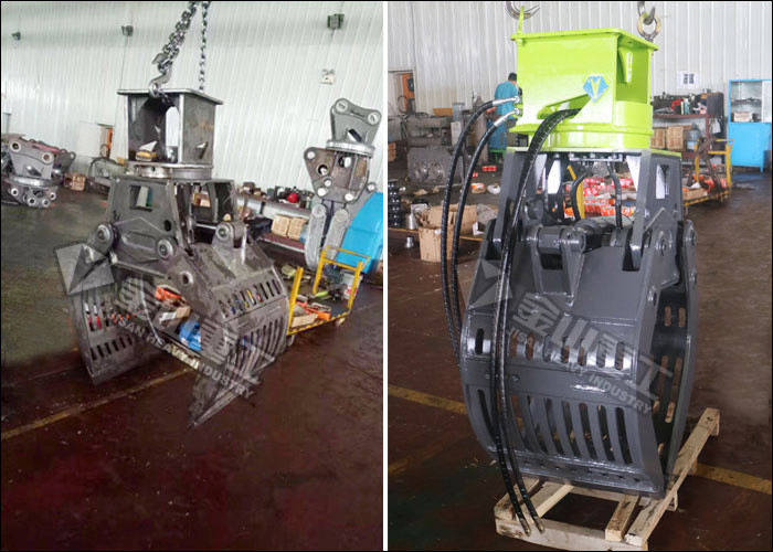 Heavy Duty Sorting Grapple , Building Demolition Grapple For Excavator