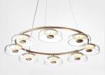 Modern Simple Indoor Led Bedside Hotel Gold Small Glass Pendant Lamp