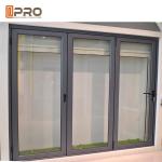 Black powder coating commercial aluminum folding door with ready mold folding