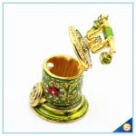 Jeweled Enamel Trinket Box Antique Telephone Shape Trinket Box For Women's Gift