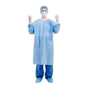 Single Collar PP Disposable Lab Coats ISO13485 Standard