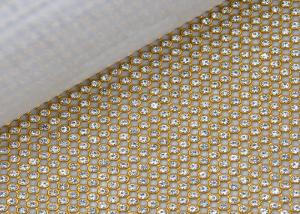 China 4MM Metallic Sequin Mesh Fabric , Crystal Rhinestone Decoration Metal Flake Fabric factory