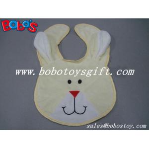 China 13Wholesale Baby Items Plush Embroidery Beige Rabbit Baby Bibs on sale