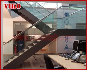 China Double Steel Plate Staircase VK32S Stainless Steel, Power Coated,，Wooden ，Beech Tread , Carbon Steel Stringer, factory