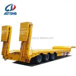 Low Bed Semi Trailer 3 Axle 60/70/80 Tons 40 Ton Triaxle Low Loader with 10 Leaf