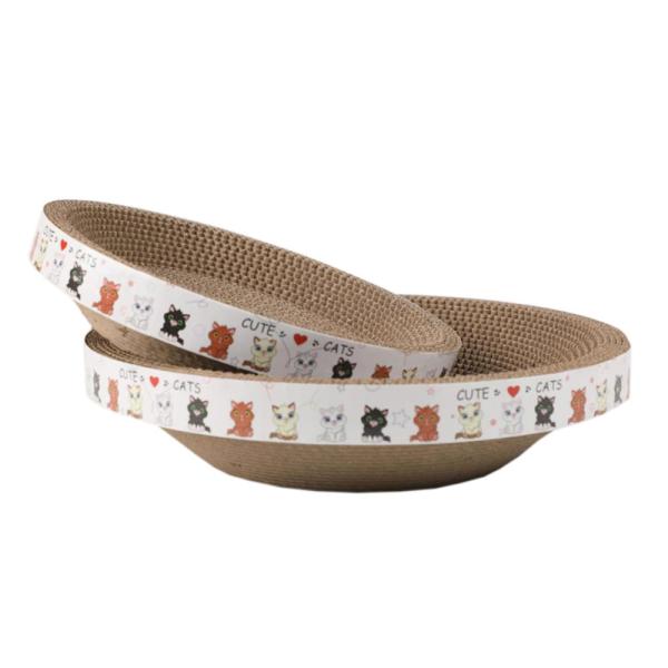 China Cat Scratcher Bowl Bed Corrugated Cardboard Lounge Pad For Cats To Scratch Rest factory