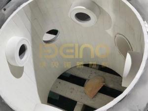 China Customizable Wear Liners Ceramic Pipe Spot Welded Card Type factory