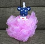 Cartoon Bear Bath / Shower Body Puff Sponge Mesh Ball shenzhen ICTI factory