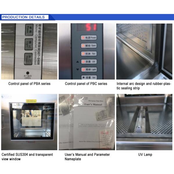 Customized Stainless Steel 201 Air Shower Pass Box For GMP Workshop