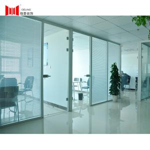 China Double Glasses 83mm Fixed Partition Wall 6063 Aluminum Frame With Blind factory