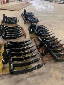 China Heavy Duty Excavator Grapple Rake , Root Bucket For Excavator CAT320 factory