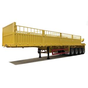 China 40ft 3 Axle Flatbed Semi Trailers KTL Painting Container Trailer Truck Fence Cargo factory