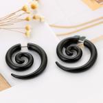 Ethnic Black Spiral Earrings Ear Plugs Acrylic Piercing Drop Earring Punk