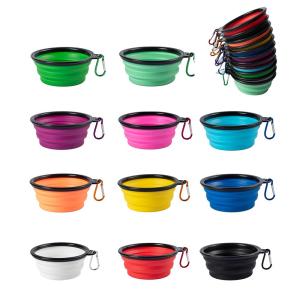 China 350ml 1000ml Foldable Dog Bowl TPE Silicone Collapsible Dog Bowl factory