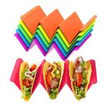 Colorful Taco Holder Taco Tray Plate with Handle Each Can Hold 2 or 3 Tacos, BPA