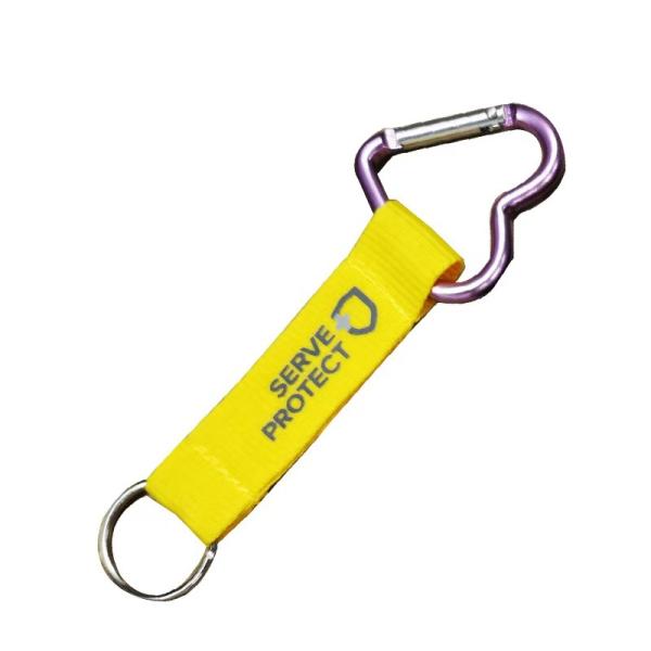 Visibility Yellow Band Shield Logo Carabiner Keychain Attachable Clips and