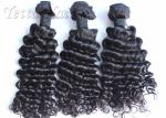 Jet Black Soft Real Malaysian Hair Extensions Deep Curly For Ladies