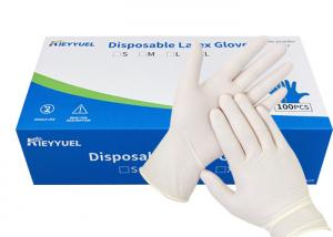 China White Flexible Latex Disposable Gloves Powder Free factory