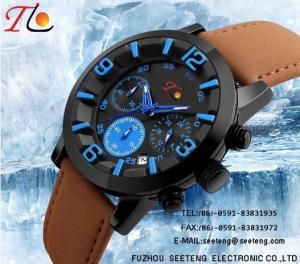 China PU leather strap with alloy case sports watch suitable for climing and skiing factory