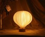 Bedside Real Wood Table Lamp Creative Hot Air Balloon Design Dupont Paper Night