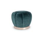 popular round luxury velvetfabric upholstery stainless steel ottoman for event