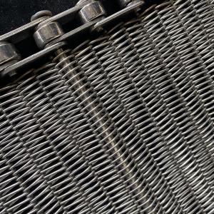 China Strip Width 10 Mm-20 Mm 304 Metal Conveyor Belt Mesh / Flat Wire Mesh Belt factory