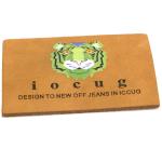 Brown Leather Patches For Clothes Printed With Color Tiger Head Logo 7cm×5cm