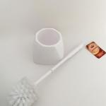 13x40cm 151.3g Toilet Cleaner Brush With Holder Ergonomic Handle 1 Pack White