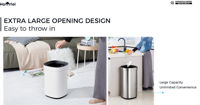 Rectangular Trash Can Made of Durable Stainless Steel for Easy Waste Disposal at Home