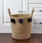 Hand knit home living room makeup decorative table cotton rope gray storage