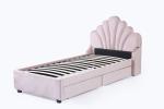 Soft Velvet Fabric Solid Woodday Bed Wooden Queen Size Bed Frame 137*203mm
