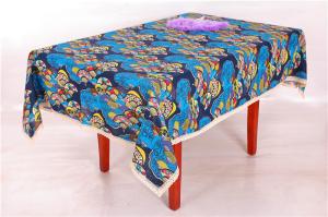 China Colorful Personalized Table Cloth Multiple Finishes Treatment With Lace Fabric factory